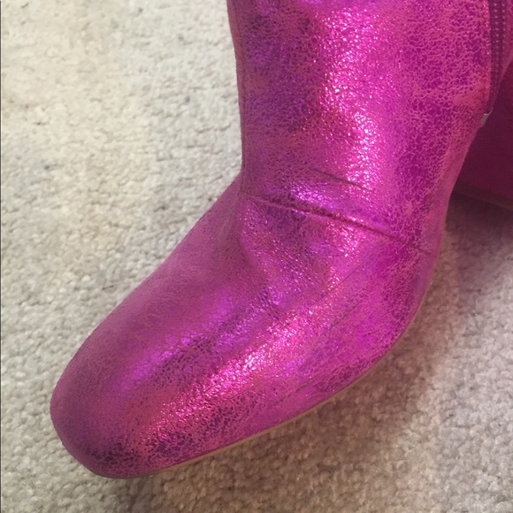 Free people metallic pink leather boots 39 - Picture 4 of 8